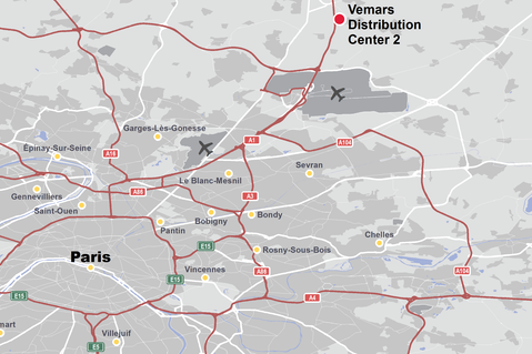 Vermars DC2 Map Prologis Vermars DC2, Vémars, Le Havre, France