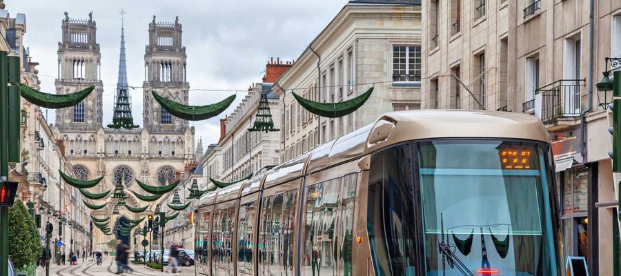 city and bus in Orleans, France