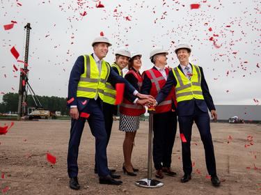Prologis employees at a construction site