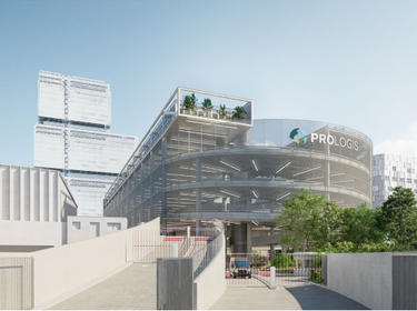 Artist rendering of entrance of Prologis CONNECT in Paris